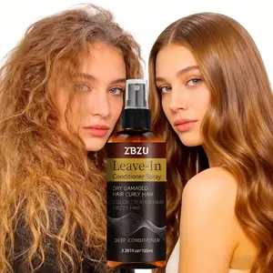 Twin Bottle 100ml Leave-In Conditioner Spray for Dry Damaged & Color-Treated Curly Hair | Quickly Absorbs to Hydrate & Smooth Frizz | Keeps Hair Moisturized & Silky