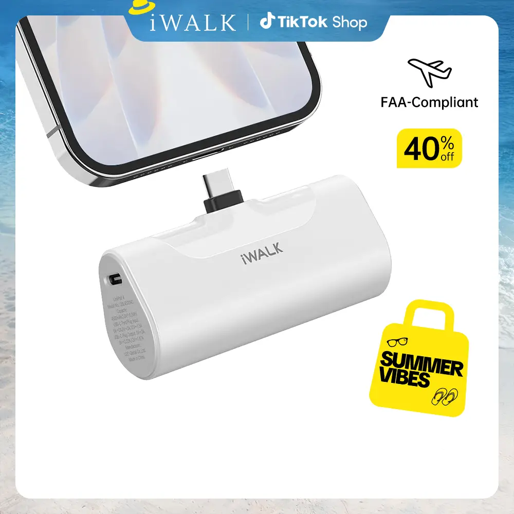 iWALK High Power Portable Mobile Power Bank, 20W 4500mAh <5000mAh Compact USB-C Fast Charging Battery Pack, Portable Phone Accessories for iPhone 17/16/15 Series & Android Samsung Galaxy S25/S24/S23 Smartphones