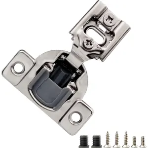 2 Pack 1/2" Overlay 2D Soft Close Hinges for  Frame Kitchen Cabinet, 3 Way Adjustability, Quiet Self-Shut Door,105