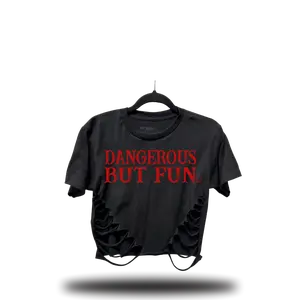 DANGEROUS BUT FUN ROAD RASH FRONT SLASH CROP TOP