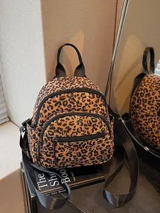 Fashion Leopard Print Multi-Pocket Handbag, Versatile Small Backpack, Stylish Crossbody Bag, Perfect for Daily Use