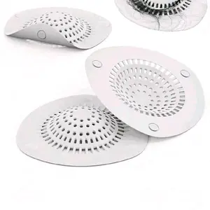 Hair Catcher Shower Drain Cover Bathtub Silicone Hair Catcher Stopper Drain Strainers,Home Protectors With Sucker Water Trap Sink Cover For Kitchen Sink Bathroom Tub 1-Pack (White)