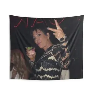 Kris Jenner Peace Funny Tapestry 3x5ft Celebrity USA Flag Tapestry for Wall hanging, College Dorm, Living Room, Bed Room, Home Décor 2024