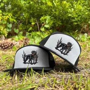 Old SchoolBlack Lab Retrieving Hat, Camo/Khahi/ Brown 7 Panel Trucker Hats, Black And White Flatbill, Unisex Basic T