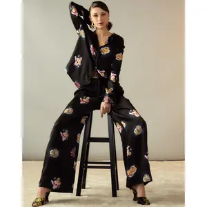 Moonlit Petal Silk Pant