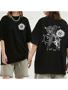 New Supernatural Print T Shirt Short Sleeve O Neck Loose Women Men Summer Cool T Shirt Tee Personality Shirt Tops Clothes
