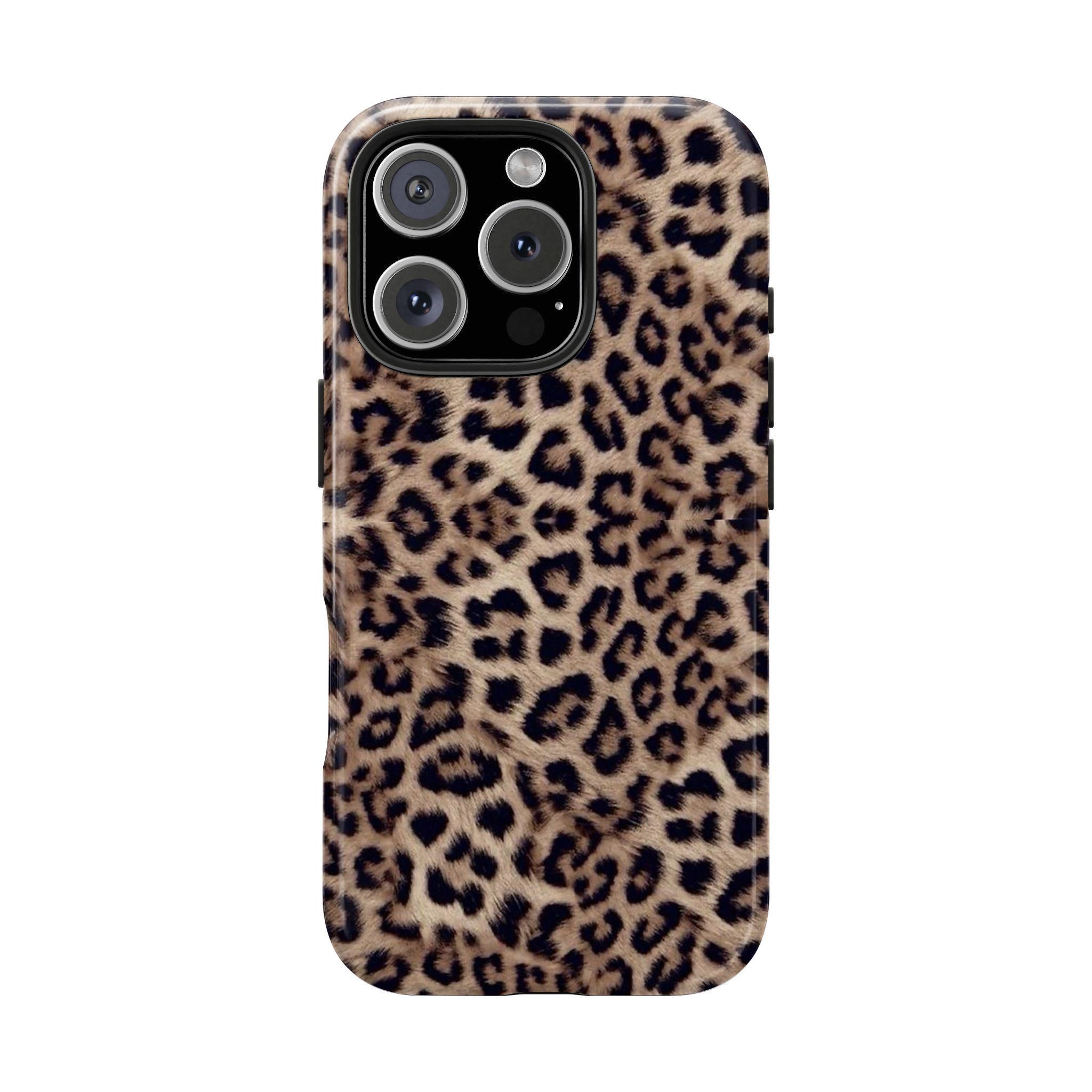 Plush leopard print hard case, stylish protective cover, compatible with iPhone 17/16/15/14/13/12 Pro Max/Air, summer fashion phone case, perfect for girls' outfits, a great gift.