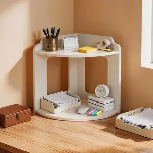 1pc Corner Shelf Storage Rack, Student Dorm Upper Bunk Corner Organizer Rack, Freestanding Multi-Tier Storage Shelf For Bedroom, Dorm, Office, Desk, Party, Birthday Decor