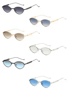 Mira Women's Fashion Small Frame Sunglasses Uv400 Y2K Style Metal Oval Glasses High-End Accessory, Casual All Seasons Eyewear MM216 3859