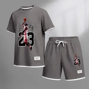 Men's No.23 Player Print Waffle Fabric Short-Sleeved Shirt And Shorts Set