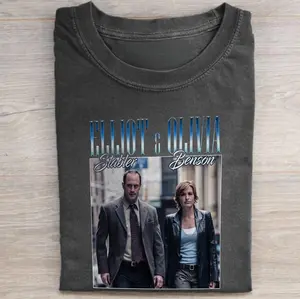 Youth and Adult Law & Order SVU Elliot Stabler and Olivia Benson Vintage Graphic T-Shirt, Unisex Premium Quality Tee