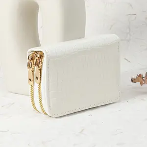 Women's Minimalist Double-Zipper Short Wallet, Premium Multi-Slot Card Holder, Stylish Casual Coin Purse tote bag handbags luxury designer crossbody women shoulder