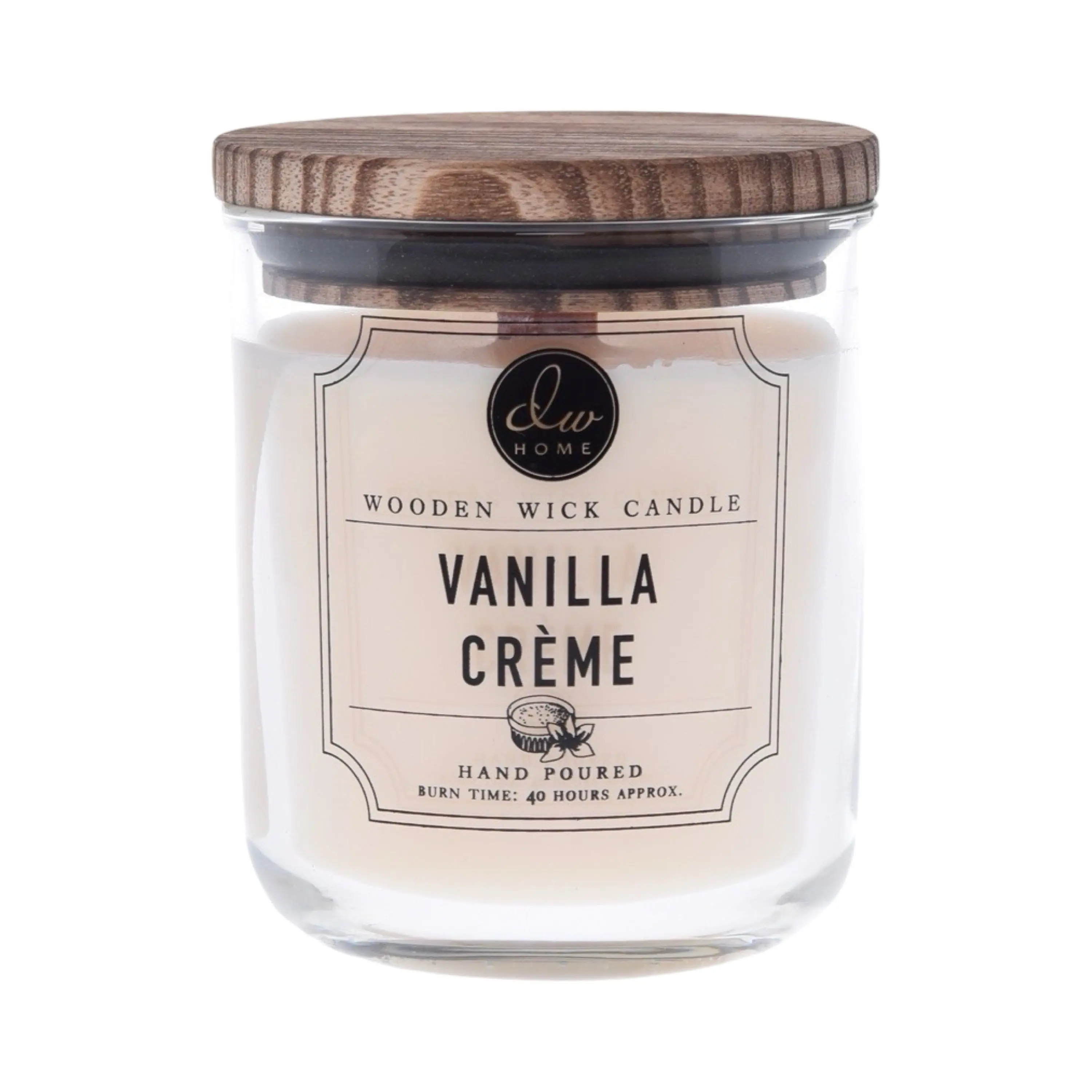 Wooden Wick Candle, Vanilla Scent Fragrance Candle with Creamy Heavy Cream Notes, Vanilla Scents