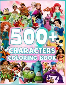 Coloring Book: 500+ Characters - A Simple Product Title Based on Provided Information