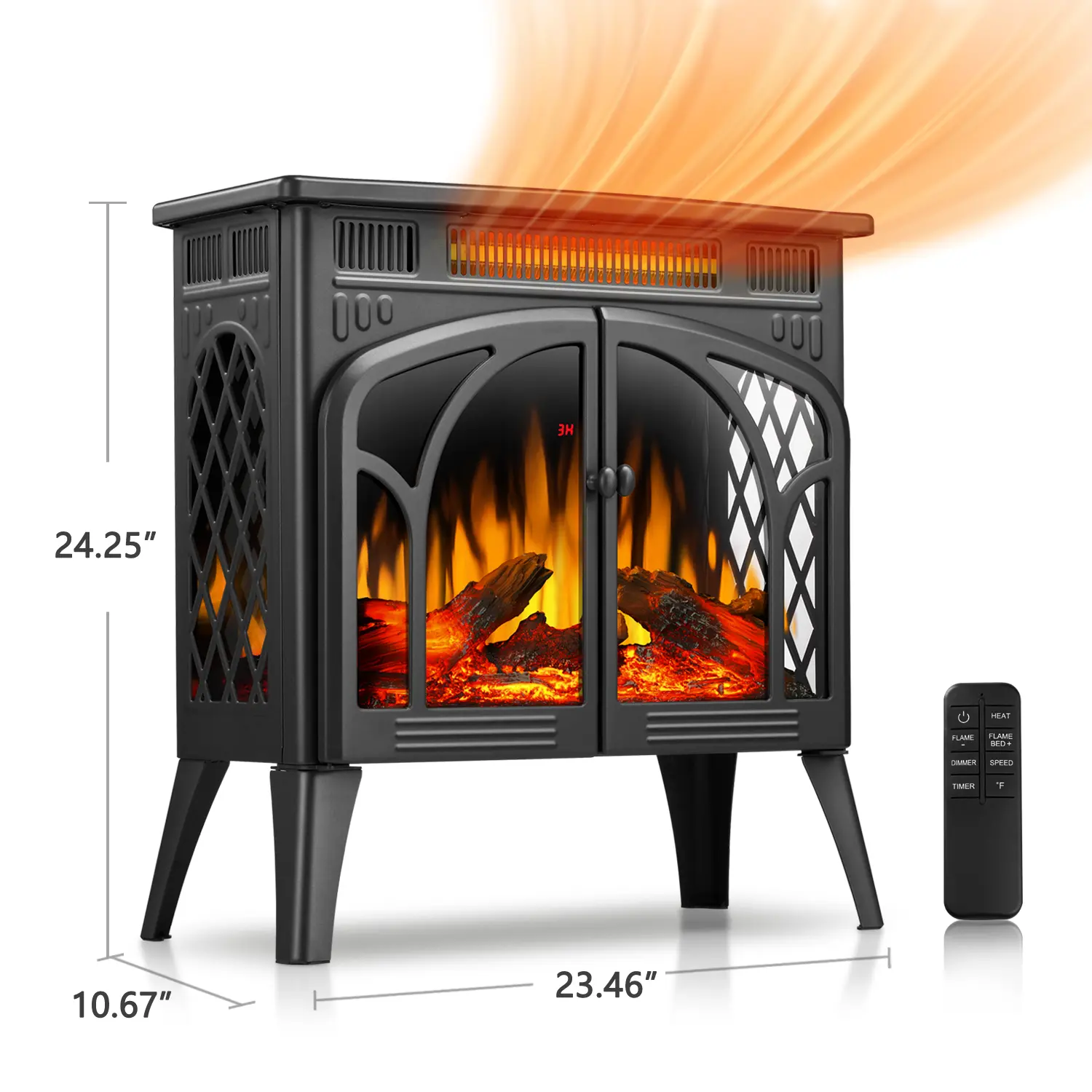 4 types of flames （Grey）-double door
