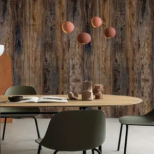 Wood Grain Pattern Self Adhesive Wallpaper, Textured Wall Paper, 1 Count Waterproof Removable Wall Sticker, Decorative Wall Paper for Home Living Room Bedroom Kitchen