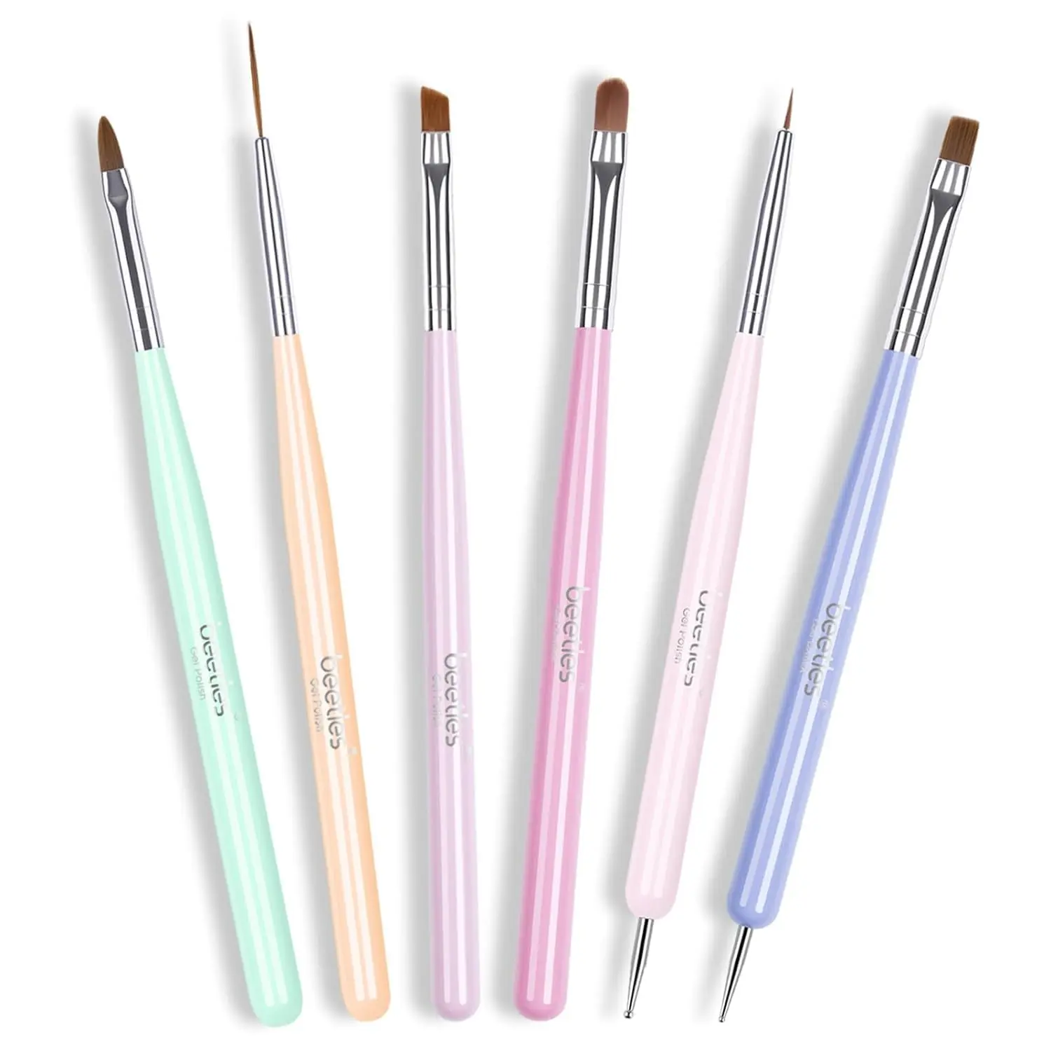 Beetles Nail Art Brushes Set Gel Polish Nail Art Design Pen Painting Tools Fingernail Brush Nail Cleaning Brush Nail Art Liner Brush and Nail Dotting Pen Salon Gift for Girls Women