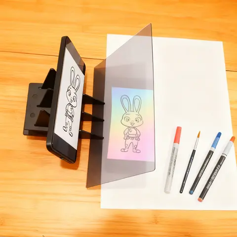 Portable Optical Lens Tracing Projector Drawing Board - 20cm*14cm/20x14cm Acrylic Film Aid, High Visibility, Good Toughness, Easy-to-Use Unisex Tool for Mobile Phones/Tablets, Adults, Sketchbook Art