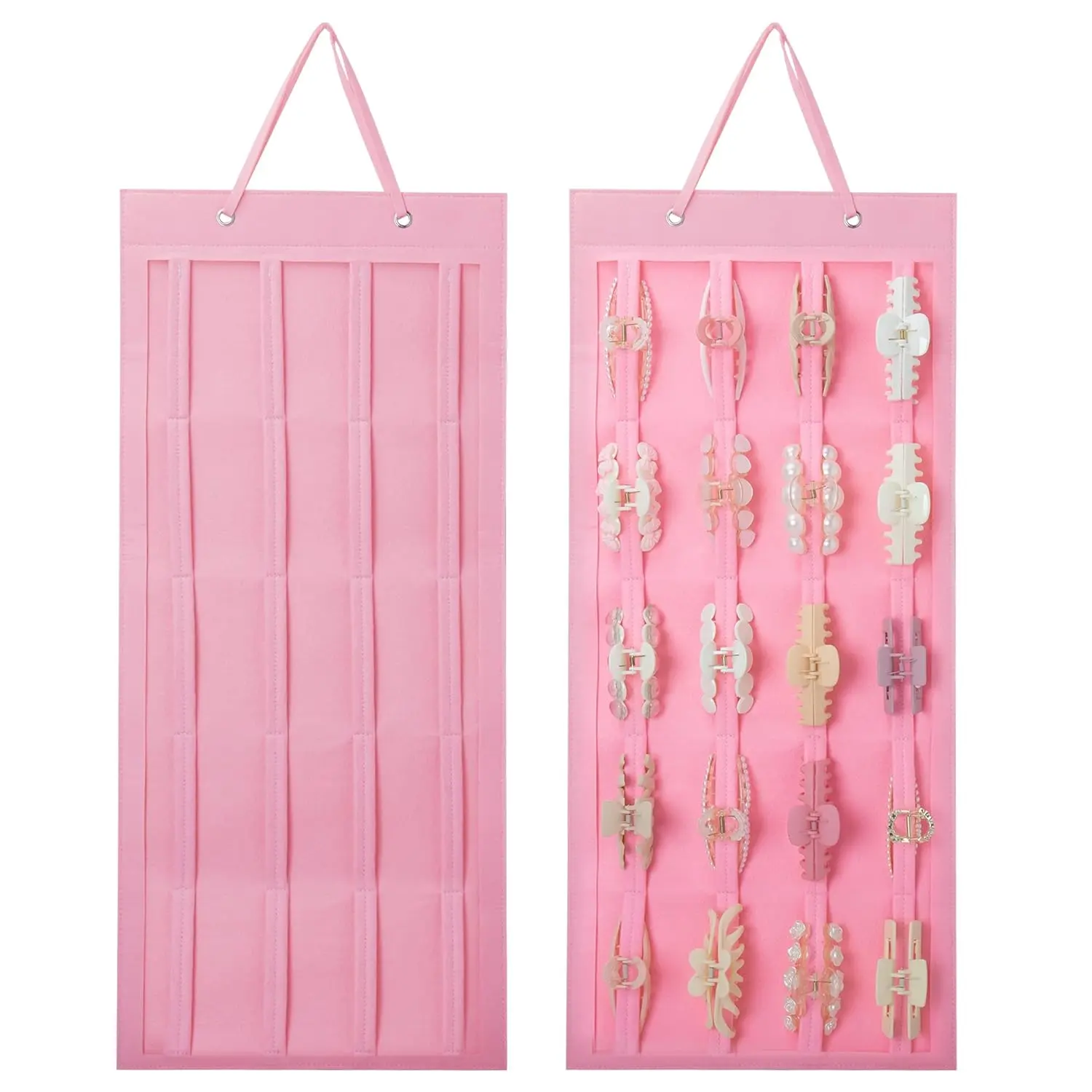 Large Capacity Felt Hair Accessory Storage, Hangable Claw Clip Organizer and Holder for Wall for Women and Girls, Hair Clip Rack, Racks