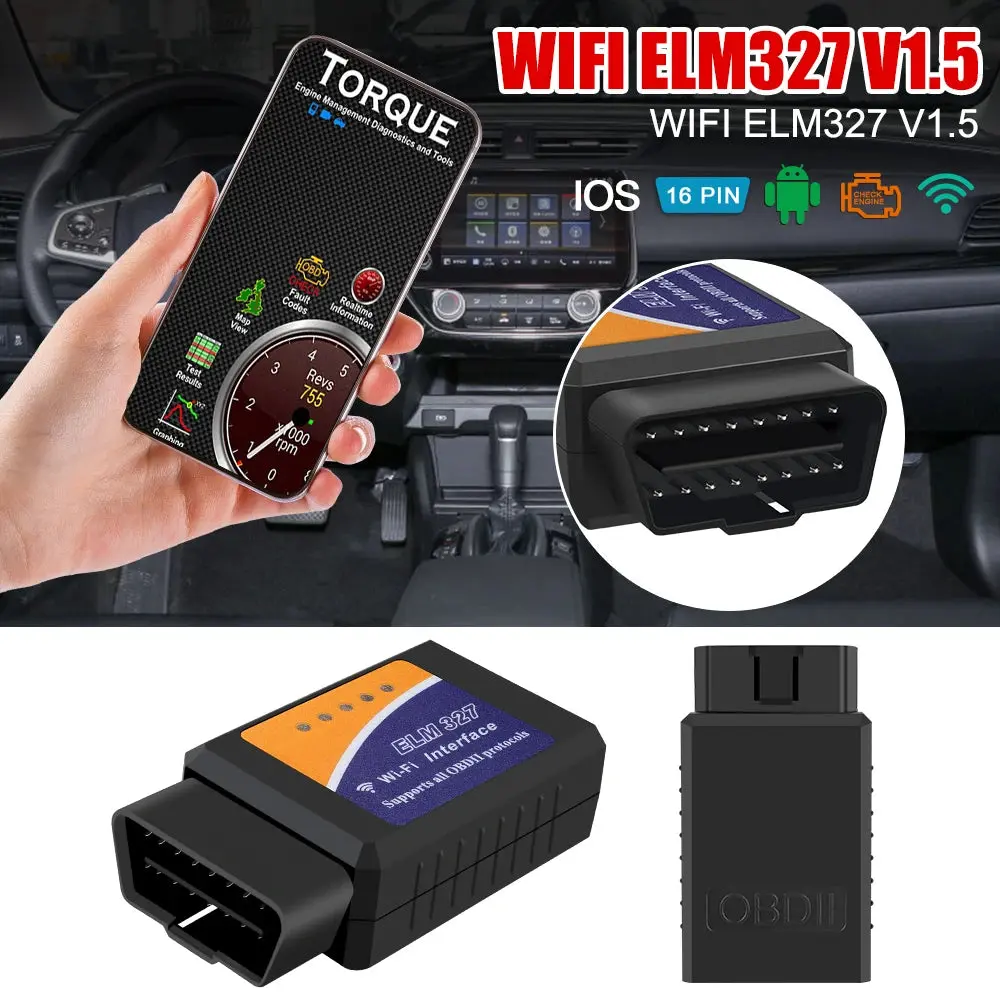 ELM327 WiFi V1.5 OBD2 Car Diagnostic Scanner