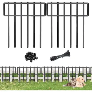 10 Pack  Barrier Fence, No Dig Fencing 10.8ft(L) x 12in(H) Rustproof Metal Small Garden Fence Border Metal Fence Panels Garden Fence Border for Dogs Rabbits, Outdoor Landscaped Yard