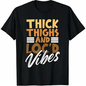 Thick Thighs and Loc'd Vibes – Proud African Melanin Women T-Shirt