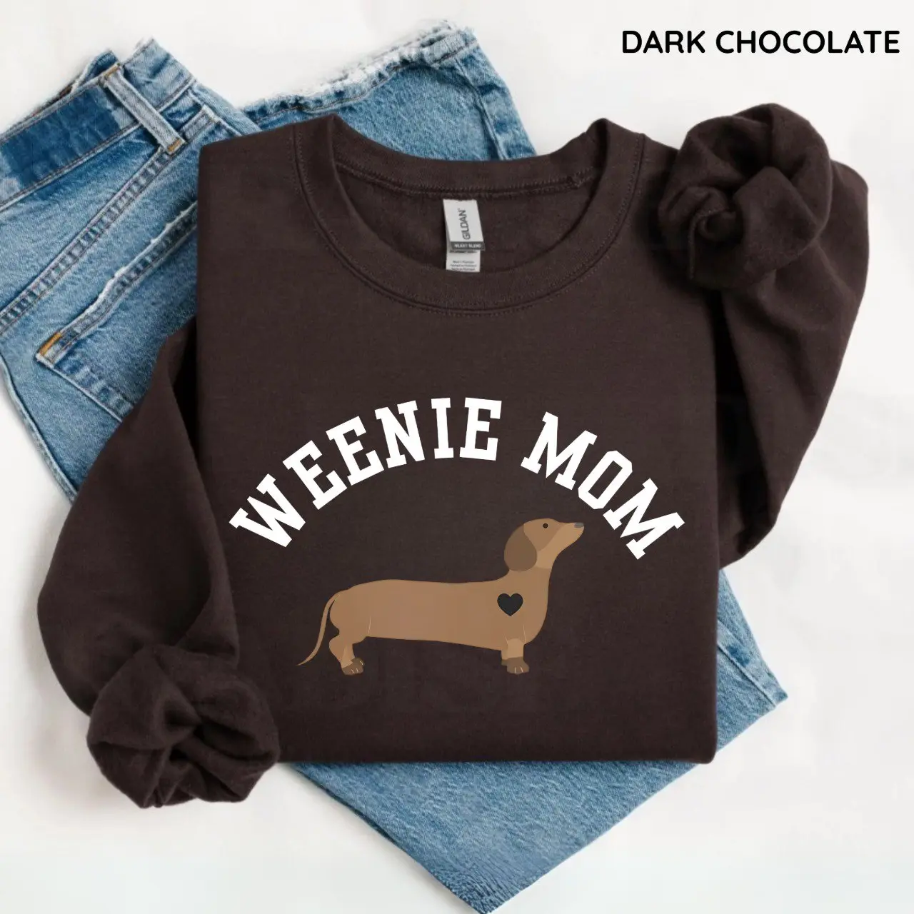 Women's Dachshund Long Sleeve Round Neck Fitted Casual Hoodie - Funny Wiener Dog Lover Pullover, Weenie Mom Cozy Fall Halloween Top, Gift for Dachshund Owners, Dachshund Lover