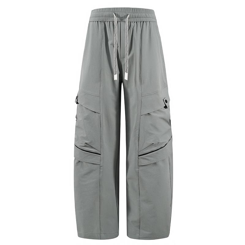Men’s summer American casual cargo pants, loose straight fit, comfortable and breathable