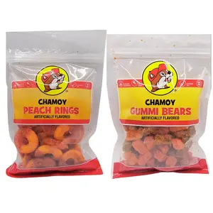Buc-ee's Chamoy Candy 2 Pack Bundle- Mexican Candy Chamoy Peach Rings and Chamoy Gummi Bears fruit Variety Snack Bundle