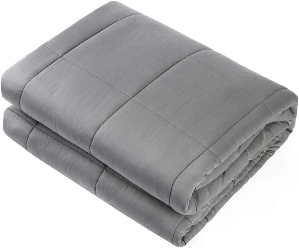 Adult Weighted Blanket  Size (15lbs 60"x80") Heavy Blanket with  Glass Beads, (Dark Grey