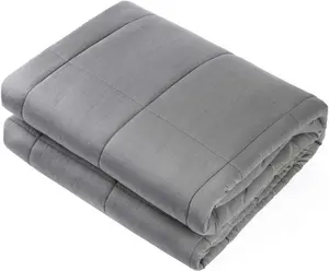 Adult Weighted Blanket  Size (15lbs 60"x80") Heavy Blanket with  Glass Beads, (Dark Grey