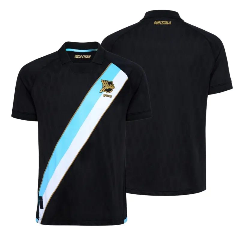 2627 Guatemala National Team Home Away Soccer Black White Short Sleeve Soccer Jersey