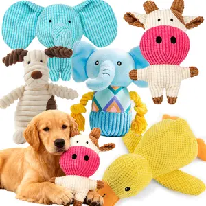 5 pcs Plush Toys Assortment Value Bundle Puppy Pet Mutt Squeak Toy Interactive Chew for Medium Dogs & Toys to keep your dog entertained