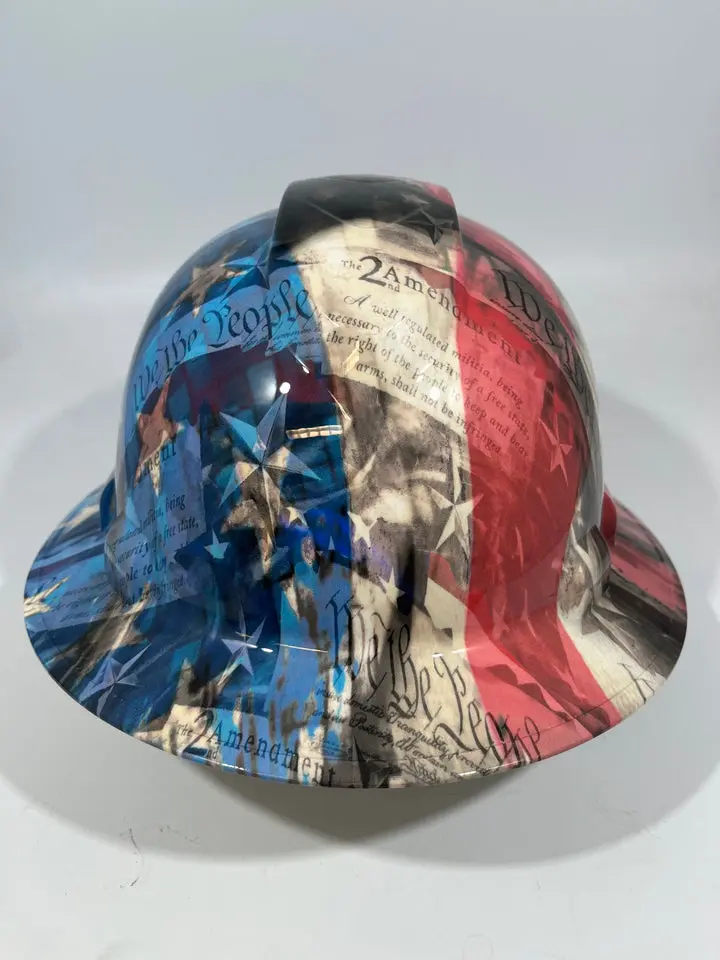 We The People Carbon Flag Hydro Dipped Full Brim Hard Hat – Pyramex Ridgeline