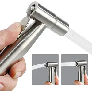 Handheld Bidet Sprayer  Only, Stainless Steel Shattaf Jet  for Toilet,  Cloth Diaper Sprayer with Adjustable Water  Control, Brushed Nickel