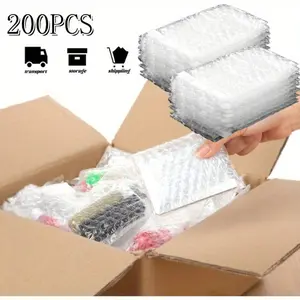 200 Pcs Double Walled Bubble Cushioning Bags, Thickening Shockproof Foam, Small Bubble Out Bags, 4x6 Inch Clear Bubble Pouches, Cushioning Packaging Bags, Bubble Cushion Wrap Bags, for Moving, Shipping, and Storage
