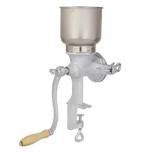 Manual Cast Iron Kitchen Grinding Machine - Aluminium Hand Crank Food Mill for Wheat Grains, Corn, Nuts, 1 Lb Per Minute Grinding Capacity