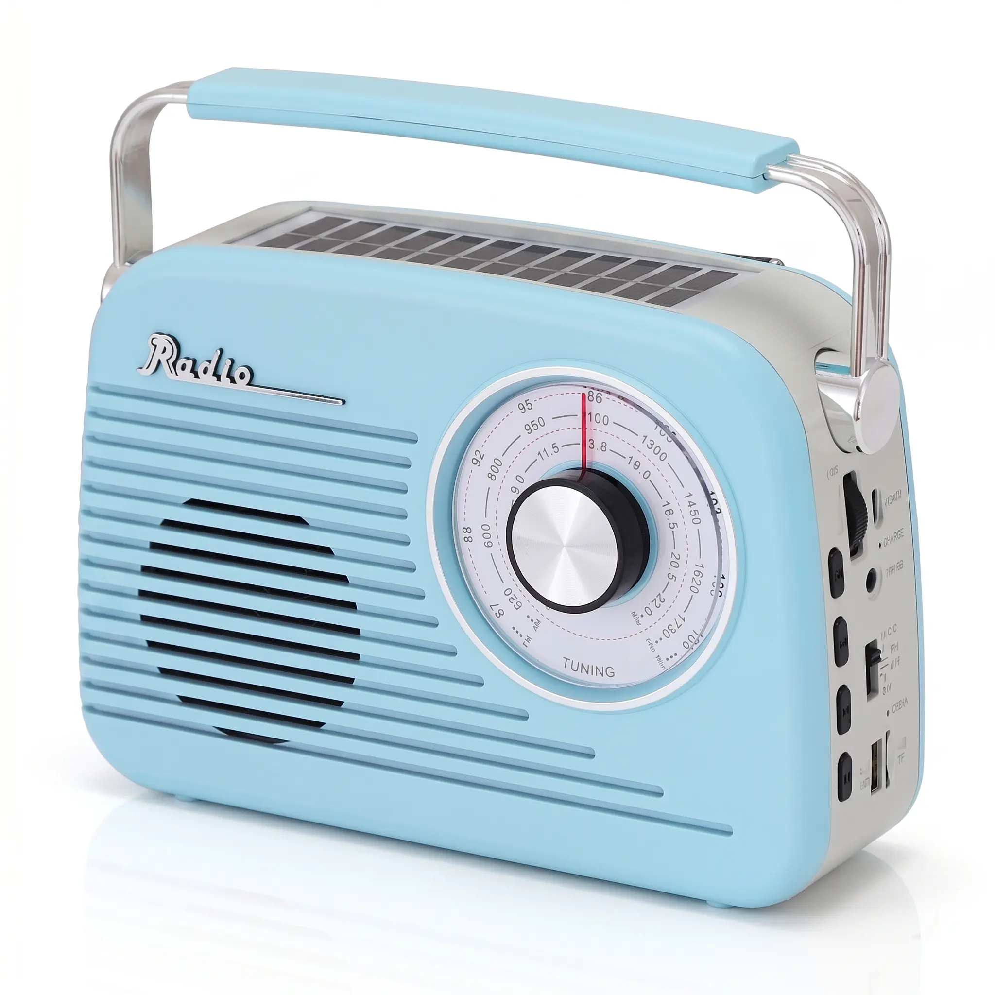 3-Band AM/FM/Shortwave Rechargeable Old School Radio, Portable BT Wireless Stream Speaker with Telescoping Antenna, Solar Backup Power Multi-Input MP3 Player with Top Folding Handle,back to school,back to school haul
