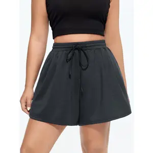 BLOOMCHIC Women's Plus Size Drawstring Waist Wide-Leg Shorts [M-6X] - 2026 Summer Swimweek Vibes Garment, Casual Bottoms with Comfortable Fabric, Flattering Fit, Spotlight Deal,Spotlight,Summer wins,Deals for you days