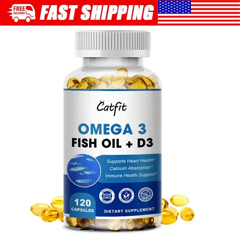 Omega 3 Fish Oil Capsules 3x Strength EPA & DHA Highest Potency 120 Pills