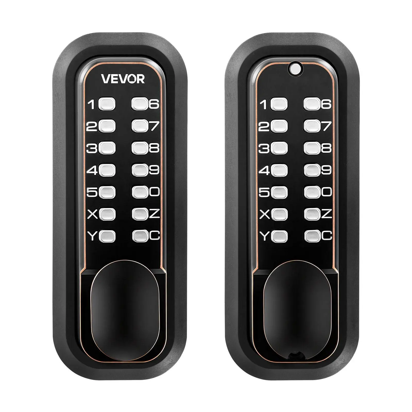 【toolupgrade】VEVOR Mechanical Keyless Entry Door Lock, 2.0 Code Upgrade, 4-7 Digits Code, Double-Sided Push Button Combination Mechanical Keypad Door Knob, Auto Locking, for Indoor or Outdoor, Oil-Rubbed Bronze