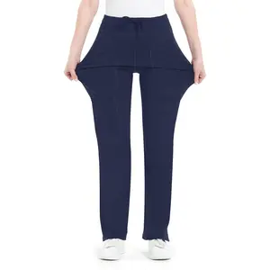 Yoga Scrub Pants Women Mid Rise Yoga Work Pants- Five Pocket Cargo Scrub Pant