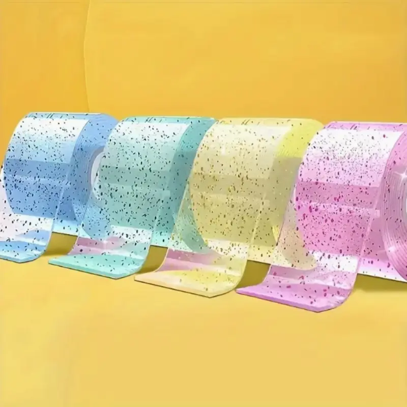 4-Piece Practical Colorful Nano Dual-Sided Tape, Multi-Purpose Adhesive for Home Office Classroom, Strong Bond Easy Installation Decorations, Double Sided Adhesive, Double Sided Tapes