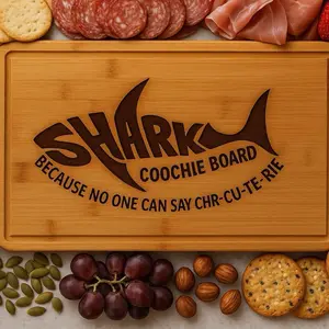 Shark Coochie Board Charcuterie Cutting Board 11 x 14 8 x 11 14 x 19 Ideal for Holidays Serving Tray Funny Because No One Can Say Charcuterie