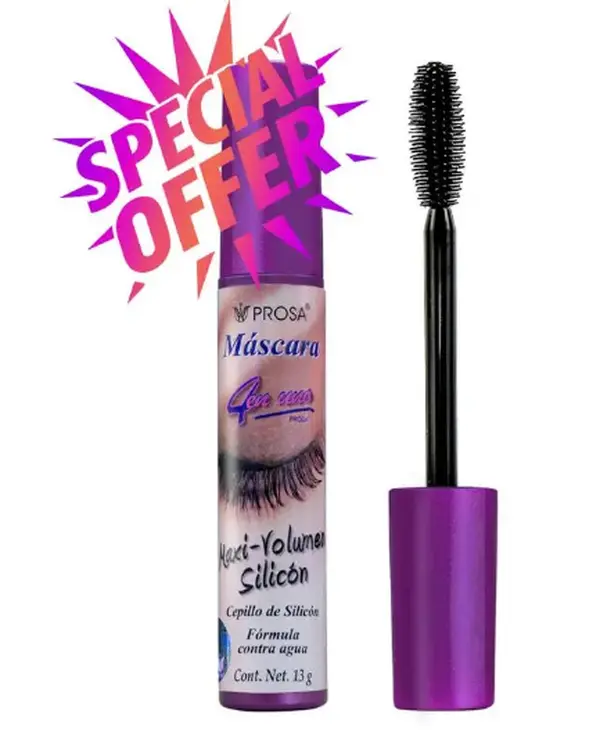 Prosa Mascara 4 IN 1 Maxi - Volume Silicon Brush Waterproof Formula Product from Mexico