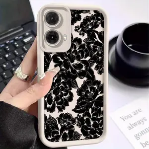 Black and White Garden Secret Pattern Phone Case suitable for Motorola Moto G85 G84 G75 G60 G54 G53 G50 G35 5G Full Camera Protection Durable Slim Cover Smartphone Casing