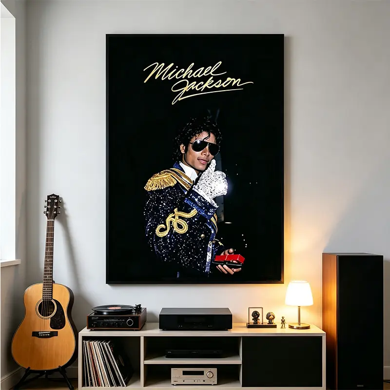 Michael Jackson Vintage King Of Pop Poster - Retro Music Portrait Wall Art Print, 2026 Fall Accent, Bedroom Decor, Pop Culture Fan Gift