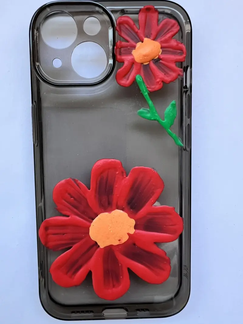 Handmade Decoden Cream Glue 3D Texture Canvas Painting Style iPhone 15 Case, Gift for Her, Him