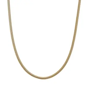 Wave Motion Necklace 20-22 Inches in ION Plated Yellow Gold Stainless Steel