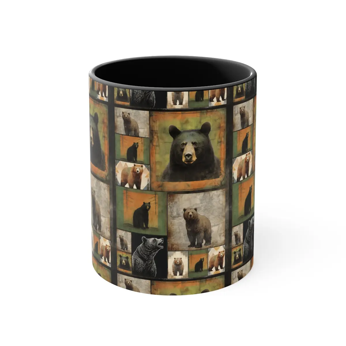 Rustic Black Bear Lodge Cabin Decor Coffee Mug - 11oz, Perfect Christmas Gift